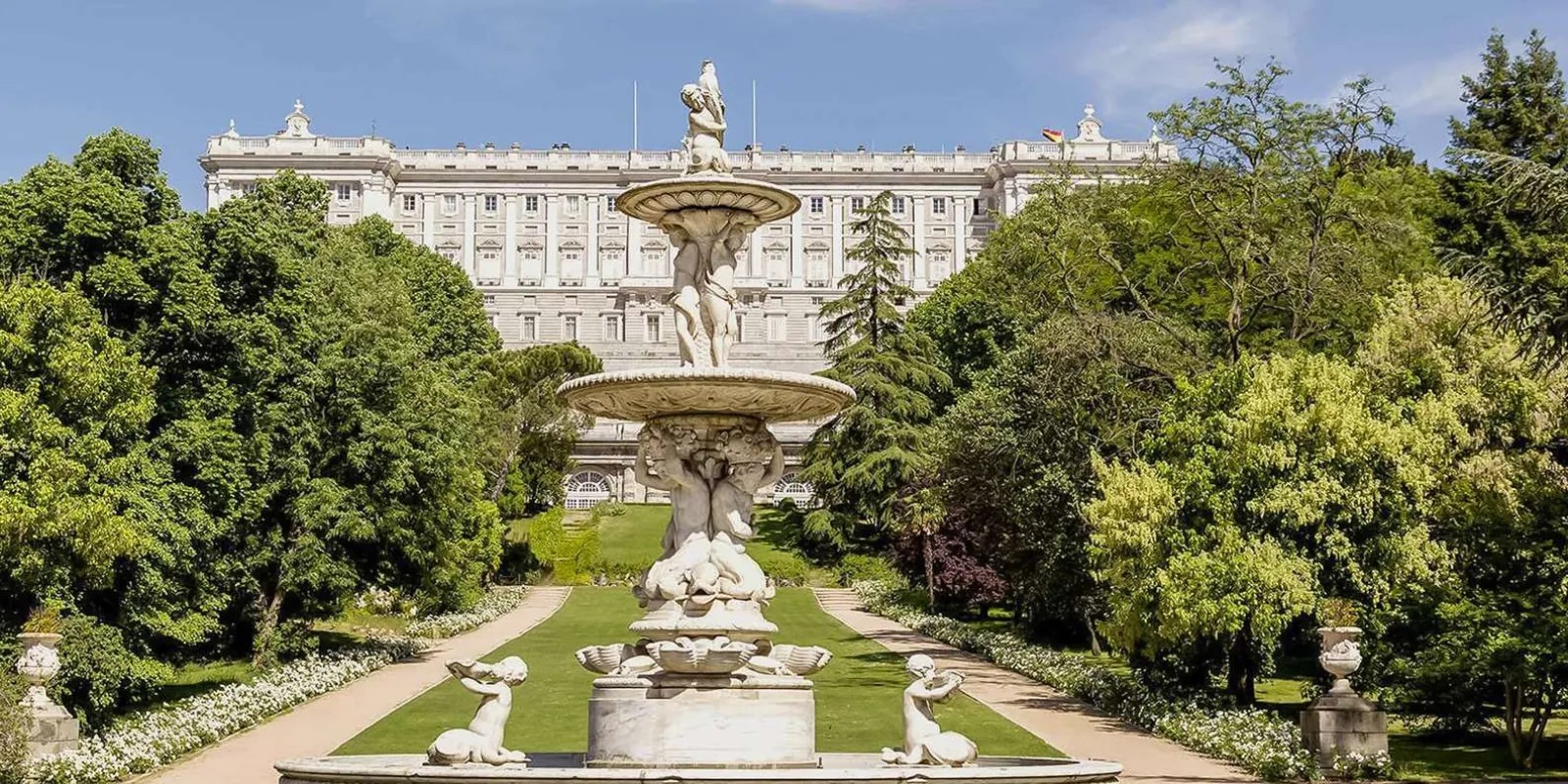 Palace gardens with formal hedges