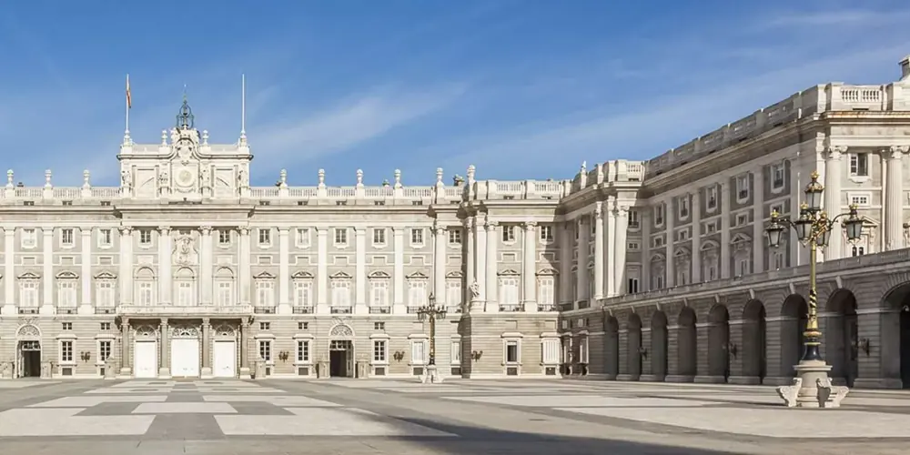 Wide view across the Royal Palace courtyard