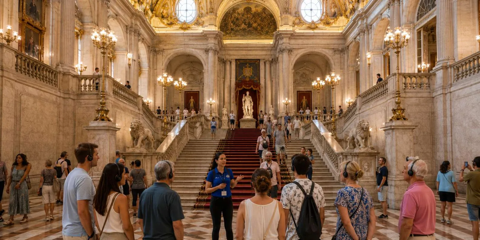 Visitors on the palace grand staircase