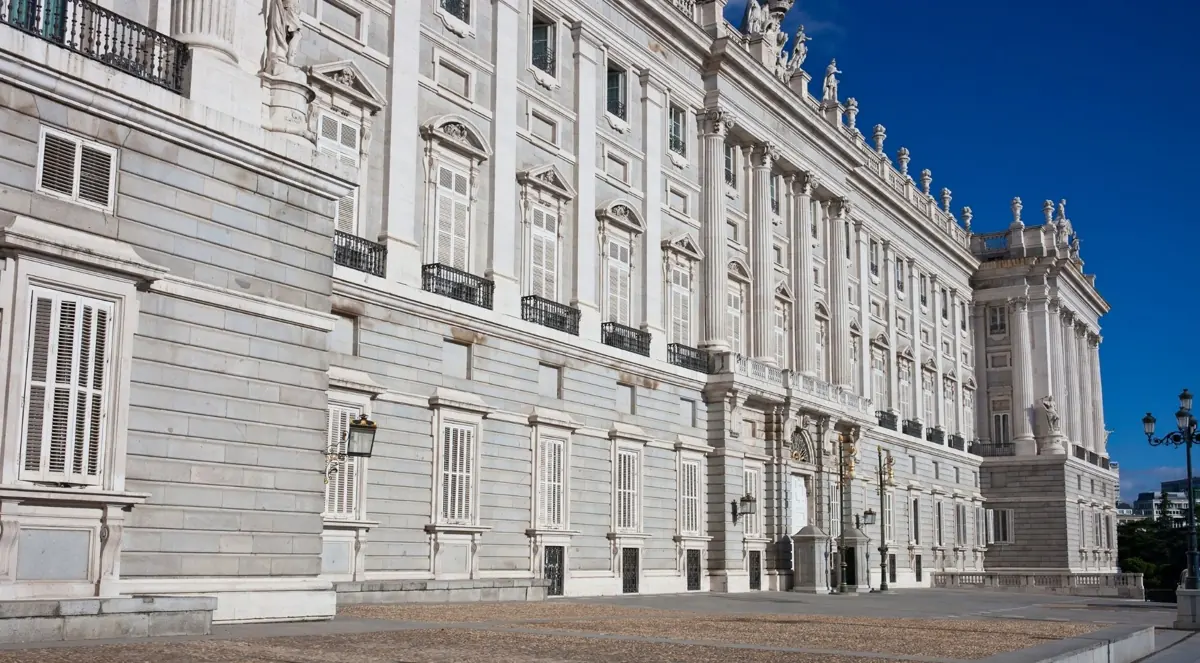Long stone façade of the Royal Palace