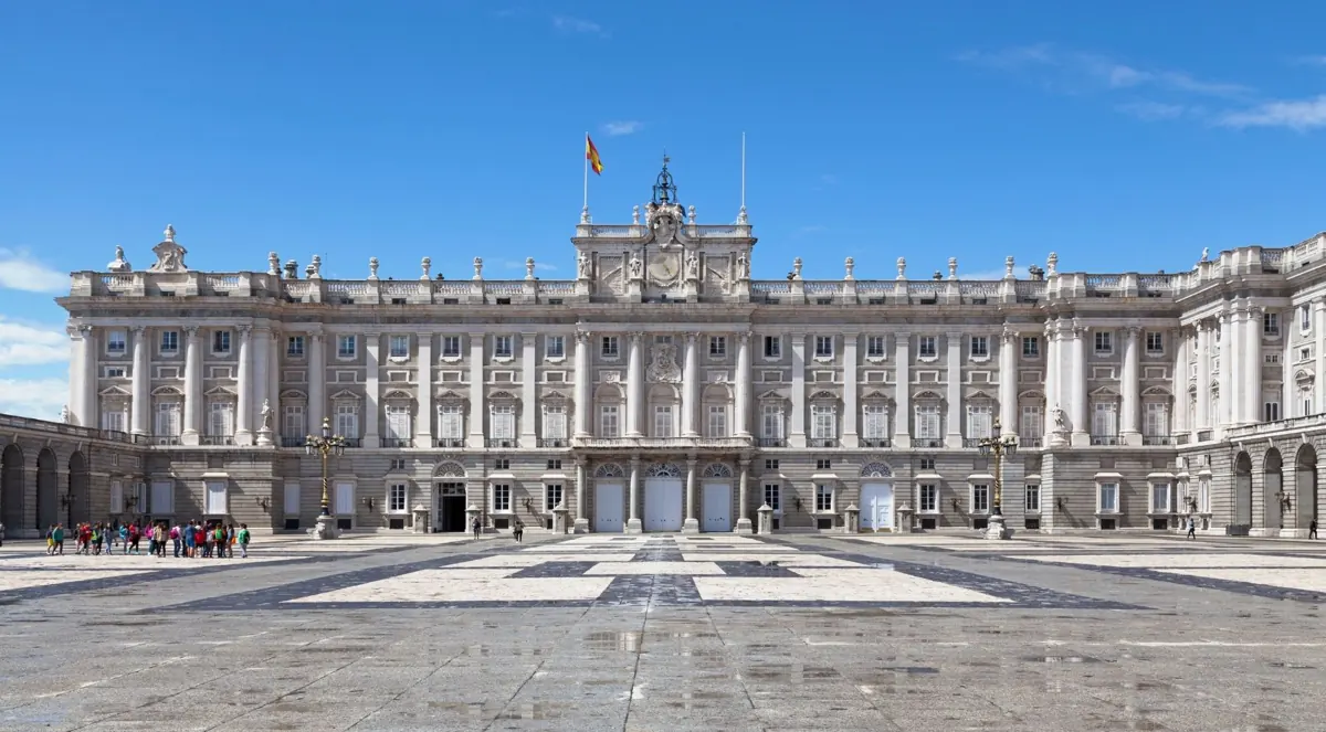 Royal Palace façade across the broad courtyard